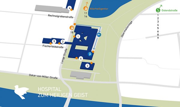 Lageplan - Hospital zum Heiligen Geist, Frankfurt am Main